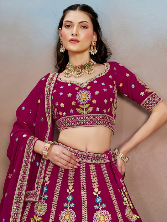 Floral Fantasy Pink – Heavy Embroidered Pink Lehenga Choli